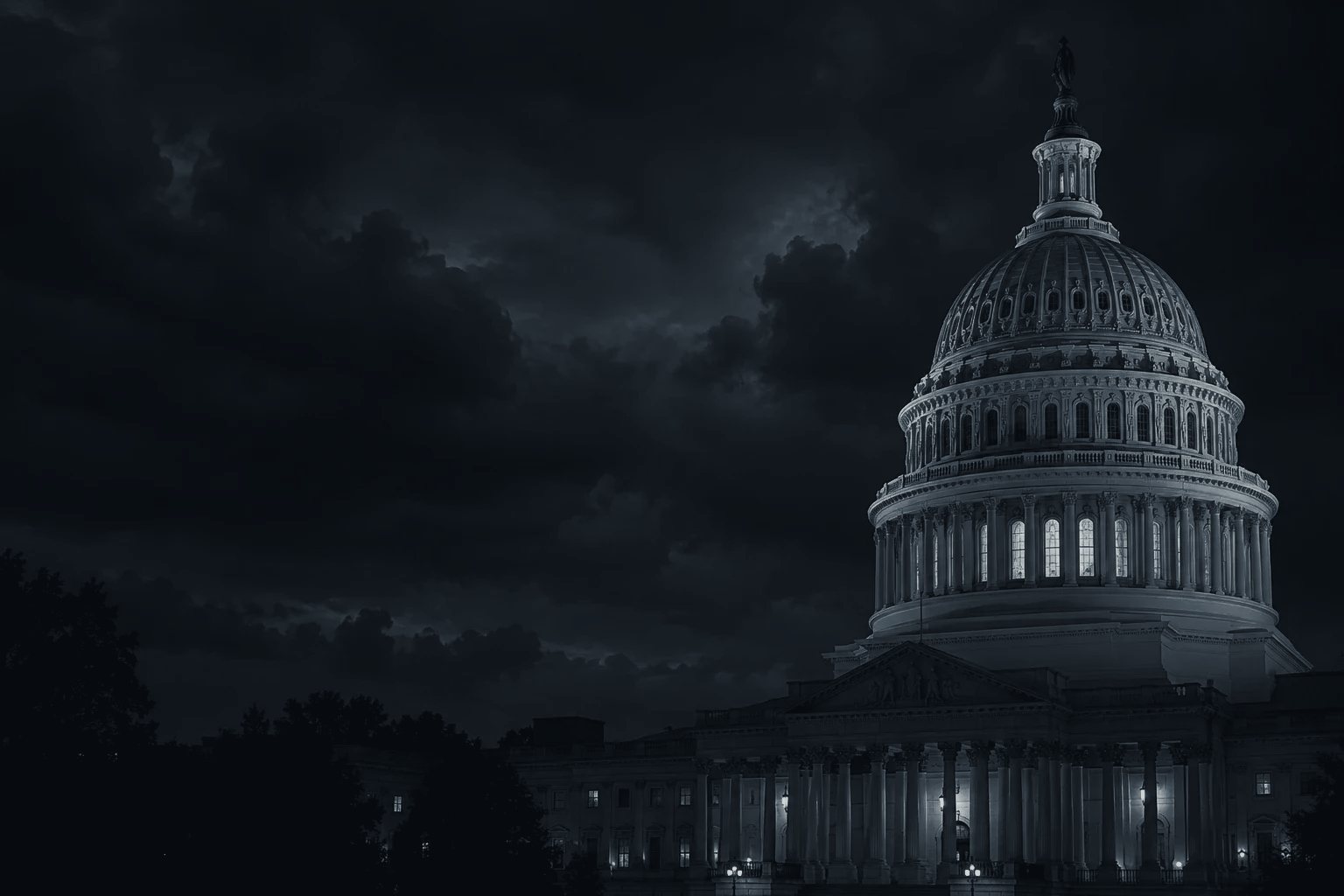 The U.S. Capitol at night
